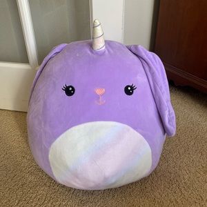 Squishmallow Gelina the Purple Bunny 16" Plush, Purple + Silver Unicorn Horn